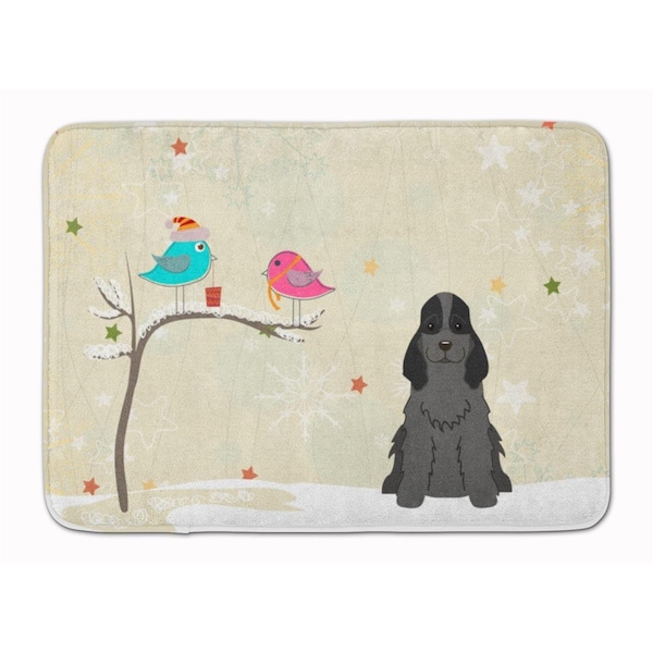Carolines Treasures Christmas Presents Cocker Spaniel Black Machine Washable Memory Foam Mat BB2564RUG - main